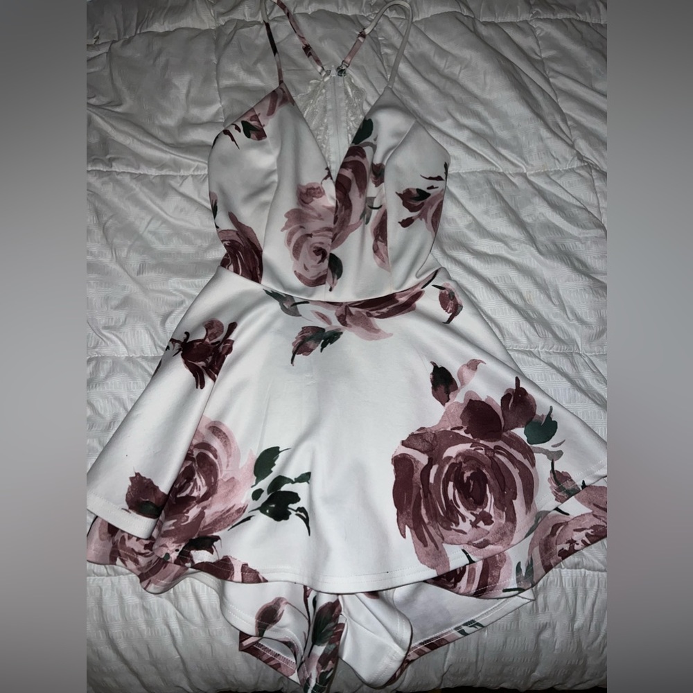 White floral romper
